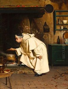Preparing The Evening Meal by Luigi Da Costa