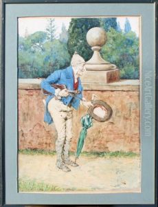 Elderly Man With Violin by Luigi Da Costa