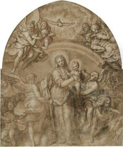 The Madonna And Child In Glory by Nicolo Martinelli Da Pesaro Il Trometta
