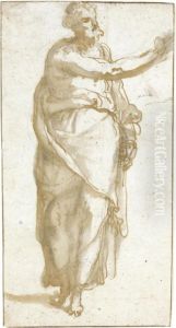 A Standing Figure Of An Apostle by Nicolo Martinelli Da Pesaro Il Trometta