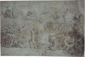 The Angels Of The Last Judgement Sending The Righteous To Paradise And The Damned To Hell by Marco Pino
