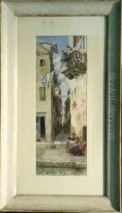 Scene In Venice by Giuseppe da Pozzo
