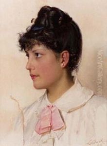 Ritratto Di Ragazza Con Fiocco Rosa by Luigi da Rios