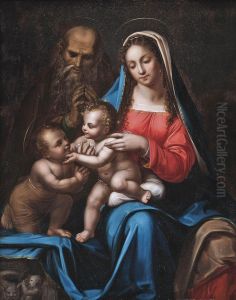 The Holy Family With The Infant Saint John The Baptist by Cesare da Sesto
