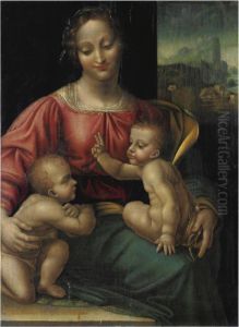Madonna Col Bambino E San Giovannino by Cesare da Sesto