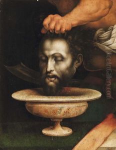Testa Di San Giovanni Battista by Cesare da Sesto