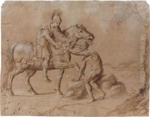 Saint Martin Partageant Son Manteau by Girolamo Da Treviso