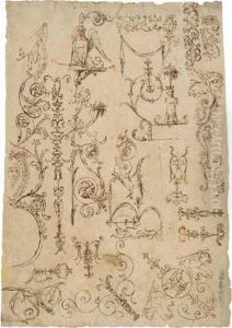 Study Of Grotesque Ornaments by Giovanni (Giovanni da Udine) Nanni (Nani)