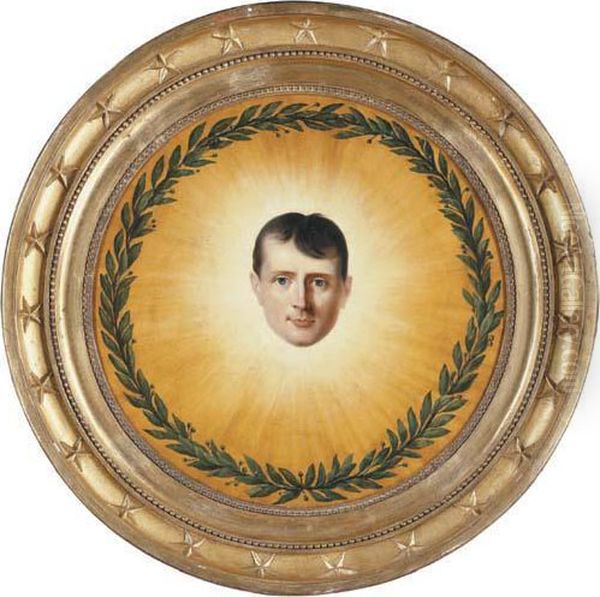 The Head Of Napoleon Surrounded By A Laurel Wreath In Asunburst - view 1