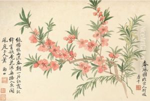 Flowers And Landscape by Wu Dacheng
