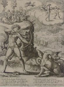 Apollo Killing The Python, After Giulio Romano by Bernardo Daddi