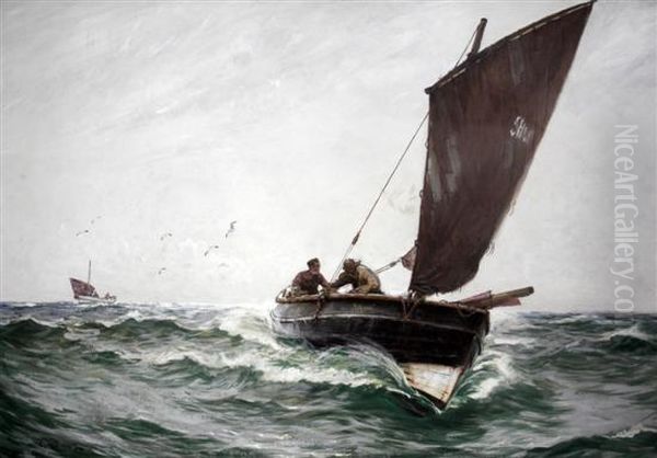 Fishing Boats At Sea - view 1