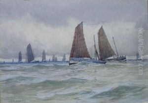 Herring Fleet At Sea by Ernst Dade
