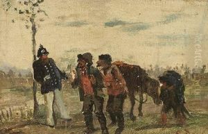 Polizist Kontrolliert Reisendes Volk
