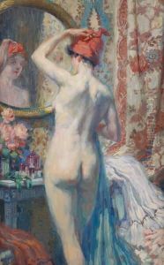 Jeune Femme Nue Se Mirant by Antoine Daens