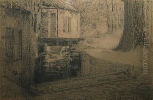Moulin A Eau Au Bord De La Foret by Antoine Daens