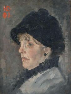 Portret Van Een Dame Inprofiel. by Hippolyte Daeye