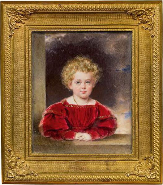 Kinderbildnis Kaiser Franz Joseph I. Als Erzherzog Im Purpurrotem Kleid - view 1