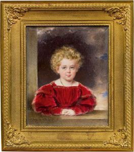 Kinderbildnis Kaiser Franz Joseph I. Als Erzherzog Im Purpurrotem Kleid by Moritz Michael Daffinger