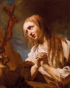 Madonna Orante Innanzi Al Crocifisso