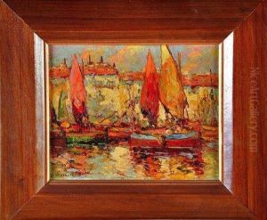 vue De Martigues by Charles Henri Gaston Dagnac-Riviere
