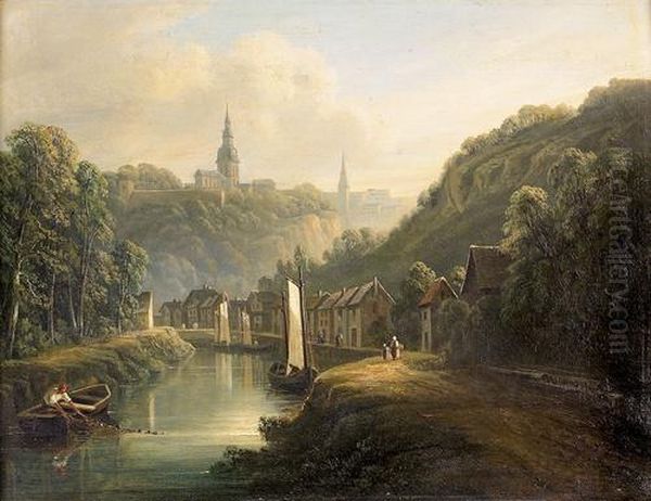 Abendliche Stimmung Uber Dinan Am Ufer Der Rance. - view 1