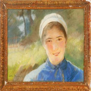 A Young Woman With A White Head Scarf
