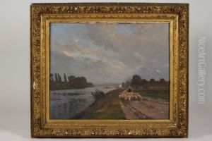 Retour De Troupeaux by Albert Marie Adolphe Dagnaux