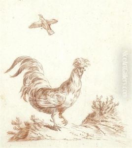 Cockerel And Dove by Charles Dagomer