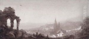 Ruines Antiques Dans Un Paysage Imaginaire, Vers 1830 by Louis Jacques Mande Daguerre