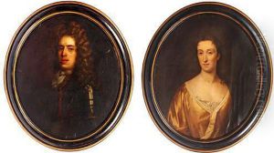 Portrait Of A Man In Armour; And Companion Portrait Of A Lady by Michael Dahl