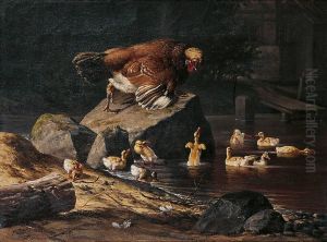 Poule Et Petits Canards by Siegwald Johannes Dahl