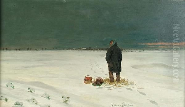 A Man In An Extensive Winter Landscape - view 1