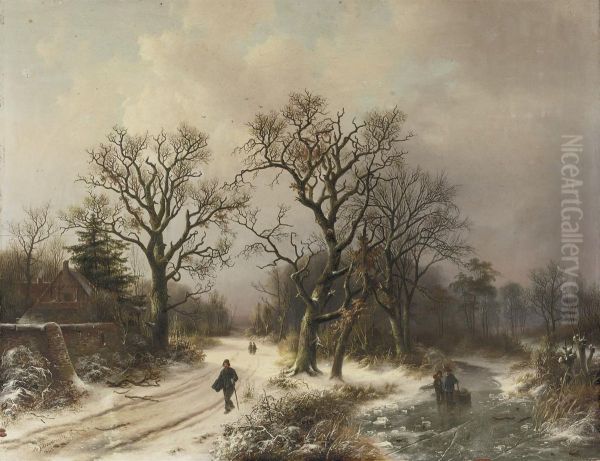 On A Snowy Track In Winter - view 1