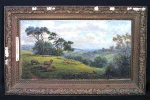 Sheep In An Extensive Landscape; And Four Other Paintings By Different Hands (5) by Joseph Dakin