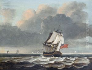 A Frigate Heeling In The Breeze In The Channel by David of York Dalby