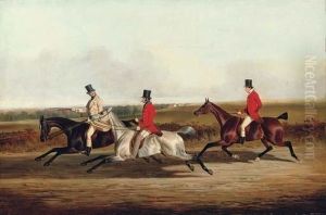 Group Portrait Of Lord Durham, Ralph Lambton And Billy Williamson, Riding To A Meet Group Portrait Of Lord Durham, Ralph Lambton And Billy Williamson, Riding To A Meet