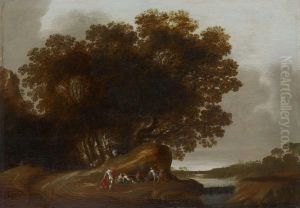 Baumlandschaft Mit Nymphen by Dirk Dalens I