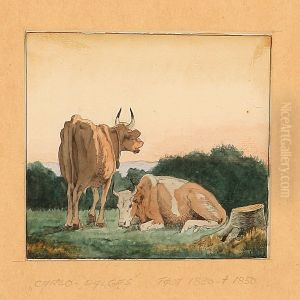Landscape With Grazing Cows by Carlos Dalgas