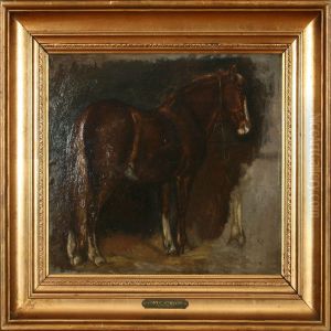 Hest I En Stald by Carlos Dalgas