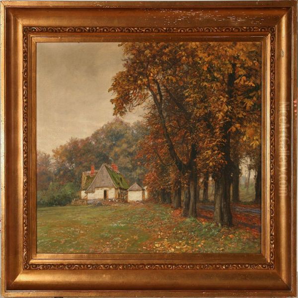 Autumn Forest Scene Fromlovenborg, Denmark - view 1