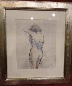 Nudo Femminile Con Vestito Blu