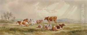 Kuhe Auf Der Weide by Johann Baptist Ii Dallinger Von Dalling