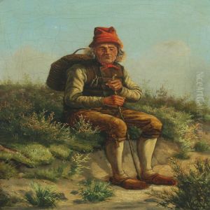 Landscape With Hiker Taking A Rest by Christen Dalsgaard