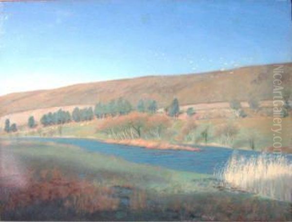 Dalziel, Neac,, 'landscape With River', Oil On Canvas, 71cm X 90cm,signed, Framed - view 1