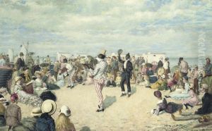Minstrels Entertaining The Crowds by Owen Dalziel