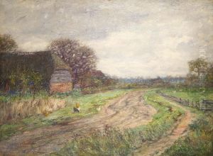Paesaggio Con Galline E Casolare by Owen Dalziel