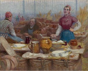 Jeune Cremiere (the Cream And Cheese Vendor) by Edouard Jean Dambourgez