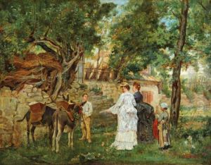 La Promenade A Ane by Emile Charles Dameron