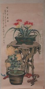 Flower-filled Archaic Vessel by Wu Dan